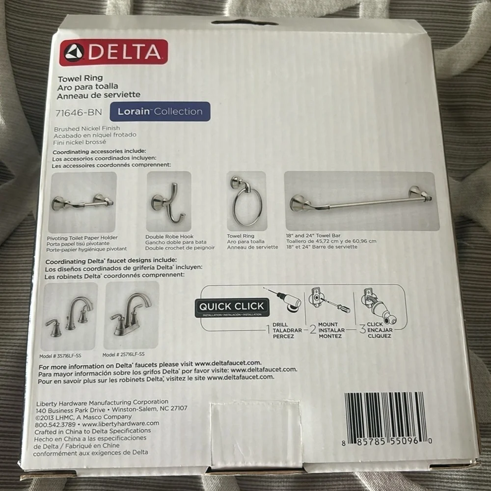 Delta Towel Ring Lorain Collection in Brushes Nickel Finish